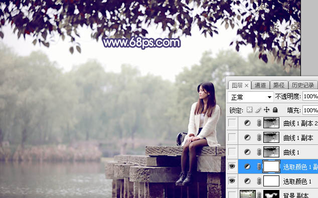 Photoshop给河边美女人像添加梦幻紫色效果,PS教程,PS家园网