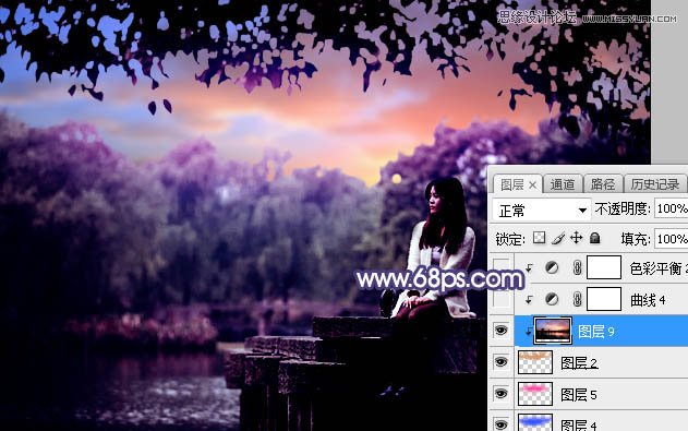 Photoshop给河边美女人像添加梦幻紫色效果,PS教程,PS家园网