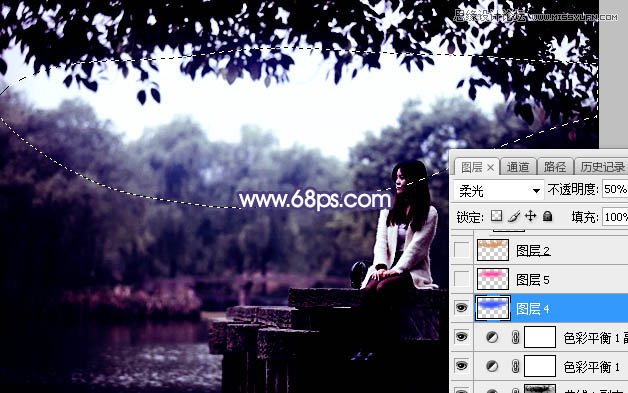 Photoshop给河边美女人像添加梦幻紫色效果,PS教程,PS家园网