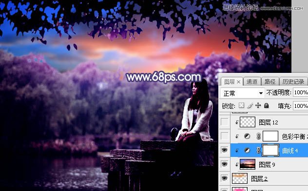 Photoshop给河边美女人像添加梦幻紫色效果,PS教程,PS家园网