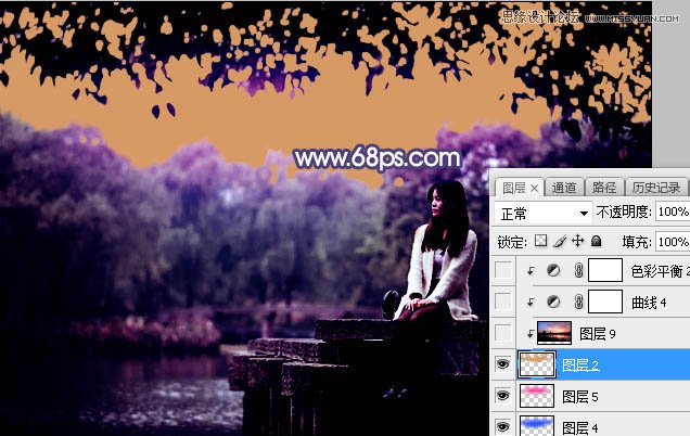 Photoshop给河边美女人像添加梦幻紫色效果,PS教程,PS家园网