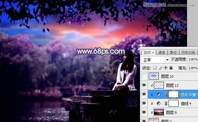Photoshop给河边美女人像添加梦幻紫色效果,PS教程,PS家园网