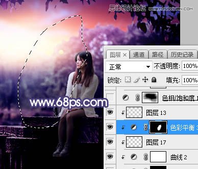 Photoshop给河边美女人像添加梦幻紫色效果,PS教程,PS家园网