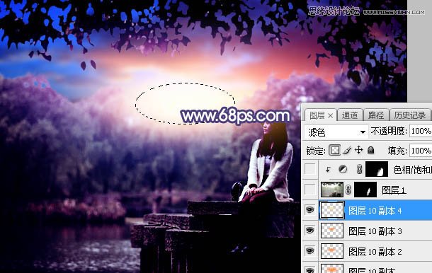 Photoshop给河边美女人像添加梦幻紫色效果,PS教程,PS家园网