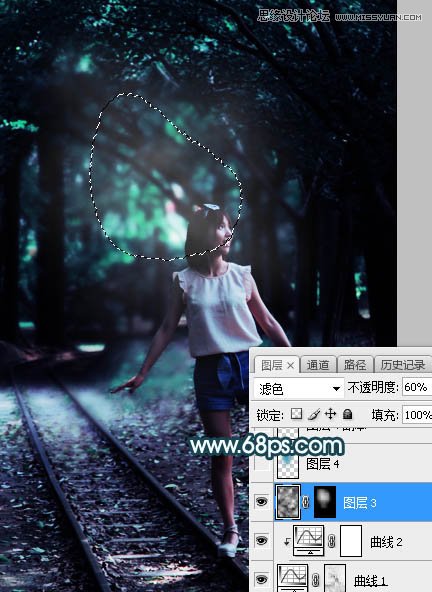 Photoshop调出铁道旁人像照片蓝色逆光效果,PS教程,PS家园网