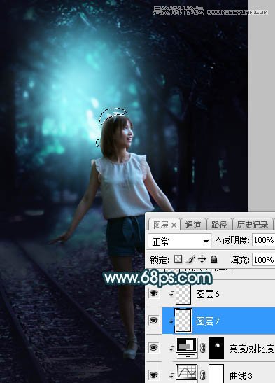 Photoshop调出铁道旁人像照片蓝色逆光效果,PS教程,PS家园网