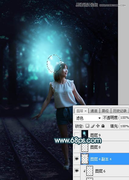 Photoshop调出铁道旁人像照片蓝色逆光效果,PS教程,PS家园网