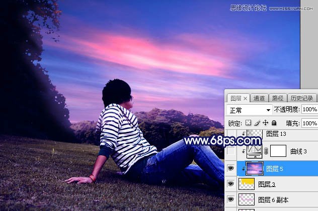 Photoshop给普通的外景照片添加唯美场景,PS教程,PS家园网