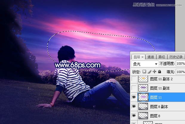 Photoshop给普通的外景照片添加唯美场景,PS教程,PS家园网