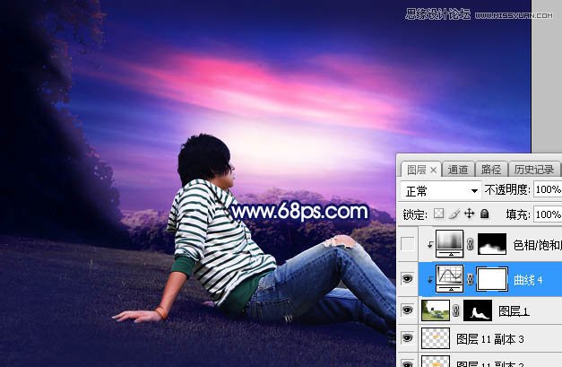 Photoshop给普通的外景照片添加唯美场景,PS教程,PS家园网