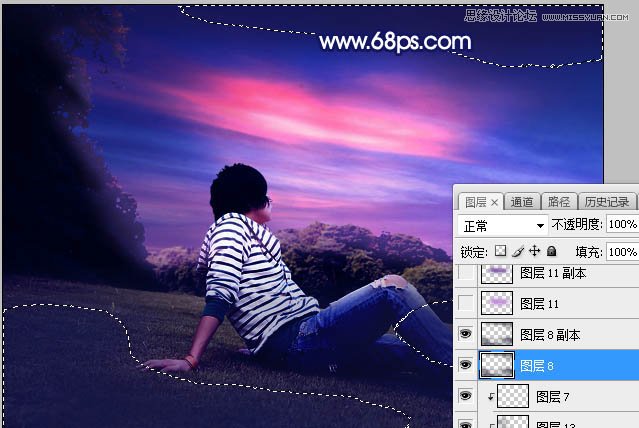 Photoshop给普通的外景照片添加唯美场景,PS教程,PS家园网
