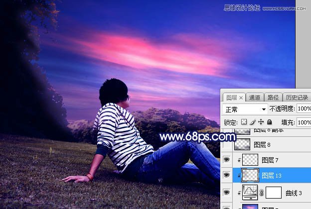 Photoshop给普通的外景照片添加唯美场景,PS教程,PS家园网