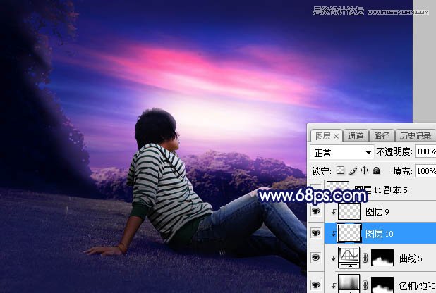 Photoshop给普通的外景照片添加唯美场景,PS教程,PS家园网