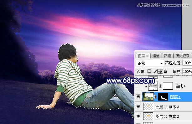 Photoshop给普通的外景照片添加唯美场景,PS教程,PS家园网