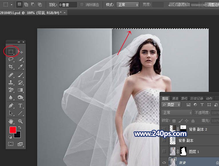 Photoshop抠出室内背景复杂的透明婚纱,PS教程,PS家园网