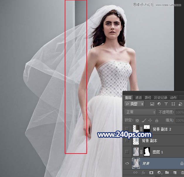 Photoshop抠出室内背景复杂的透明婚纱,PS教程,PS家园网