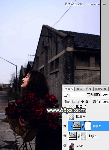 Photoshop给外景人像照片添加黄昏美景效果,PS教程,PS家园网