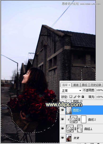 Photoshop给外景人像照片添加黄昏美景效果,PS教程,PS家园网