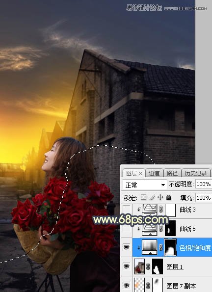 Photoshop给外景人像照片添加黄昏美景效果,PS教程,PS家园网