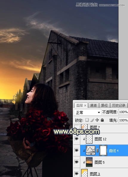 Photoshop给外景人像照片添加黄昏美景效果,PS教程,PS家园网