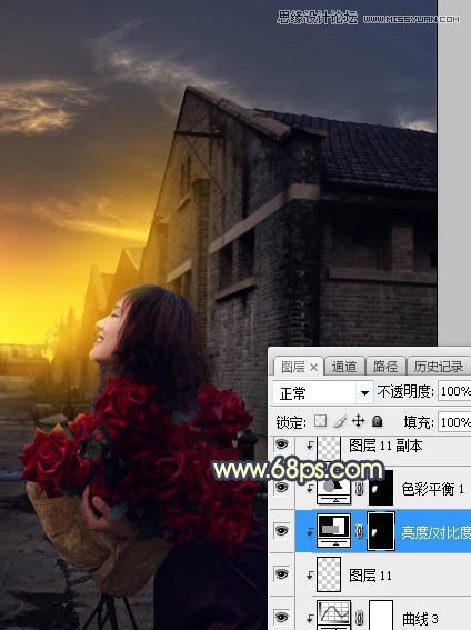 Photoshop给外景人像照片添加黄昏美景效果,PS教程,PS家园网