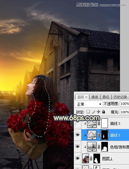 Photoshop给外景人像照片添加黄昏美景效果,PS教程,PS家园网