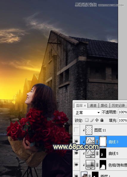 Photoshop给外景人像照片添加黄昏美景效果,PS教程,PS家园网