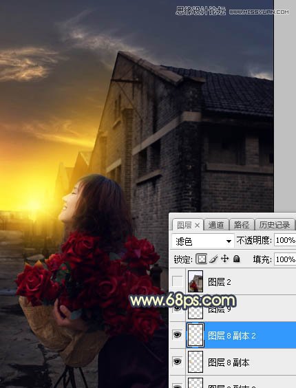 Photoshop给外景人像照片添加黄昏美景效果,PS教程,PS家园网