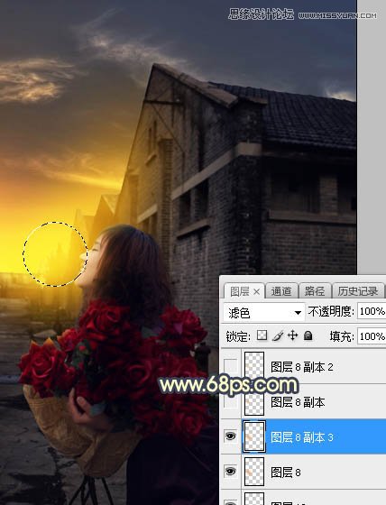Photoshop给外景人像照片添加黄昏美景效果,PS教程,PS家园网