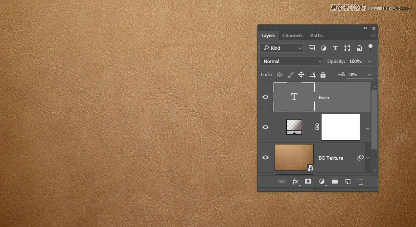 Photoshop使用图层样式制作皮革艺术字,PS教程,PS家园网