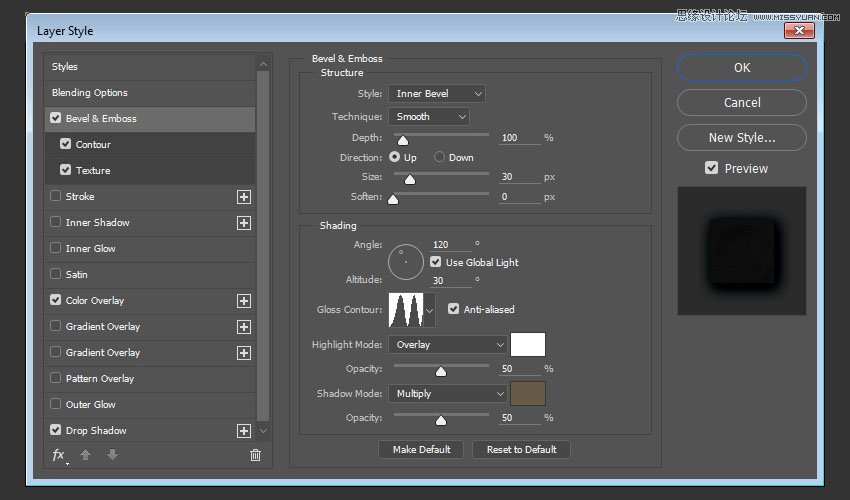 Photoshop使用图层样式制作皮革艺术字,PS教程,PS家园网