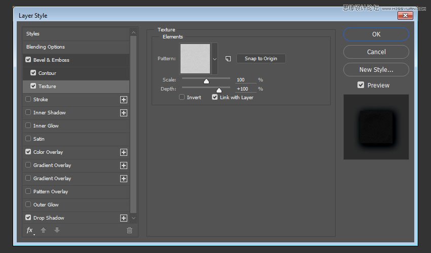 Photoshop使用图层样式制作皮革艺术字,PS教程,PS家园网