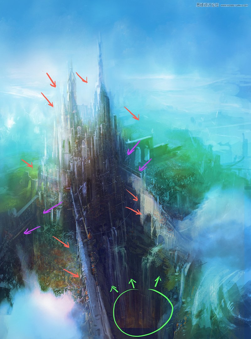 Photoshop绘制辉煌大气的古堡建筑游戏场景,PS教程,PS家园网