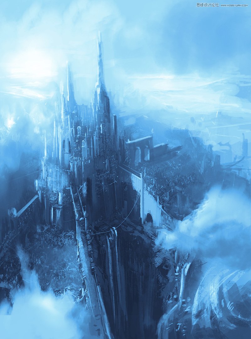 Photoshop绘制辉煌大气的古堡建筑游戏场景,PS教程,PS家园网