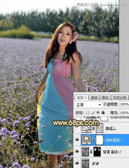 Photoshop给花园人像添加金色黄昏效果图,PS教程,PS家园网