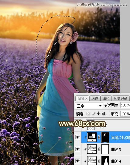 Photoshop给花园人像添加金色黄昏效果图,PS教程,PS家园网