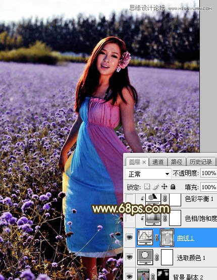 Photoshop给花园人像添加金色黄昏效果图,PS教程,PS家园网
