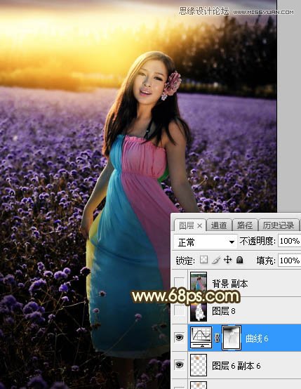 Photoshop给花园人像添加金色黄昏效果图,PS教程,PS家园网