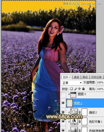 Photoshop给花园人像添加金色黄昏效果图,PS教程,PS家园网