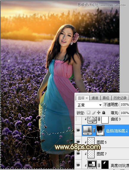 Photoshop给花园人像添加金色黄昏效果图,PS教程,PS家园网