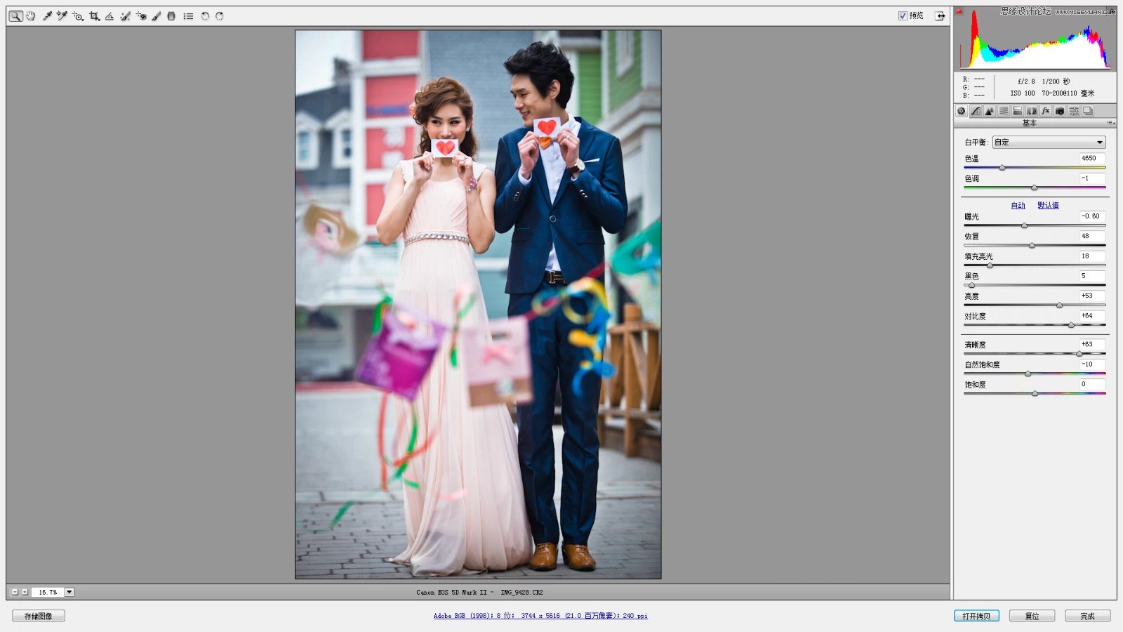 Photoshop调出婚纱照片韩式小清新效果图,PS教程,PS家园网