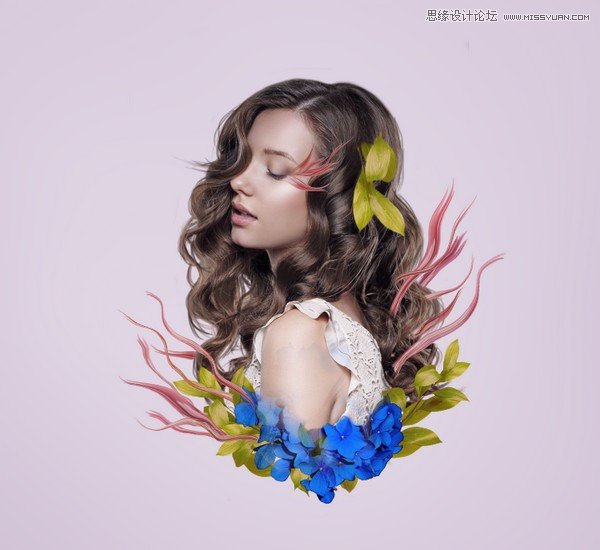 Photoshop合成创意的花朵人像效果图,PS教程,PS家园网