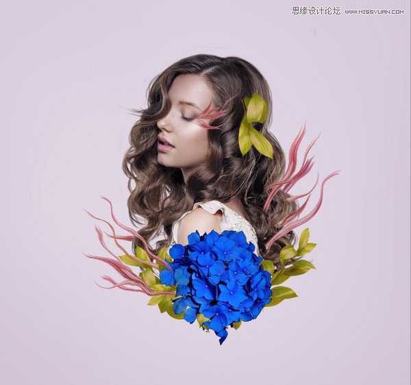 Photoshop合成创意的花朵人像效果图,PS教程,PS家园网