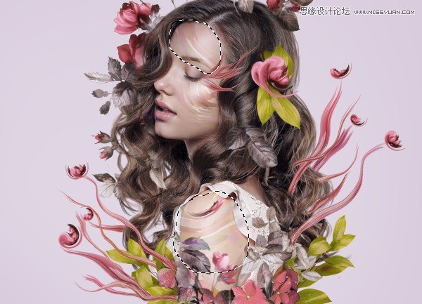 Photoshop合成创意的花朵人像效果图,PS教程,PS家园网