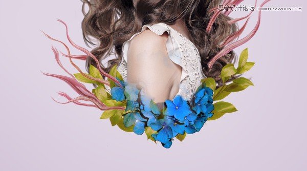 Photoshop合成创意的花朵人像效果图,PS教程,PS家园网