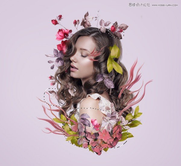 Photoshop合成创意的花朵人像效果图,PS教程,PS家园网