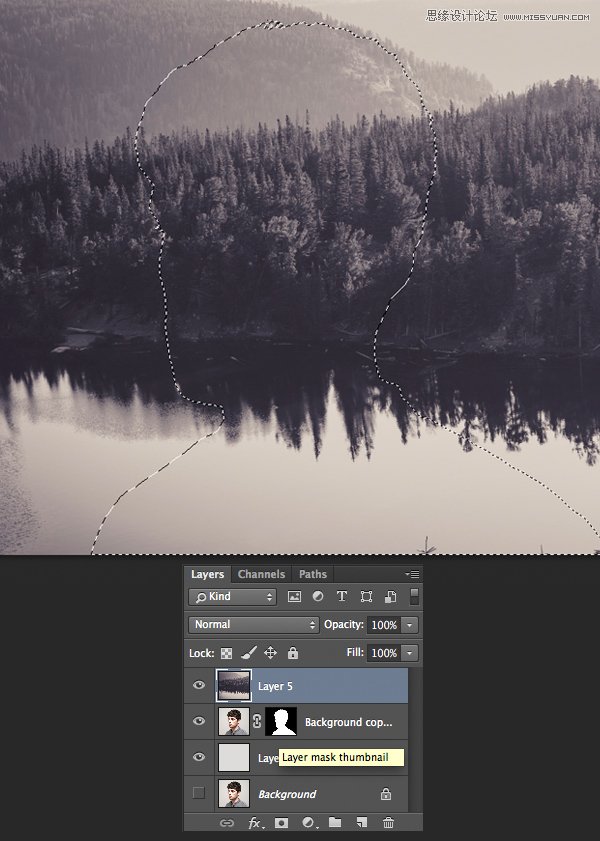 Photoshop合成创意的人像双重曝光效果图,PS教程,PS家园网