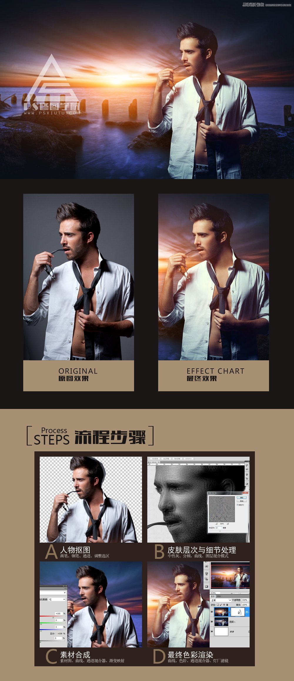 Photoshop详解海边商业大片修图调色教程,PS教程,PS家园网