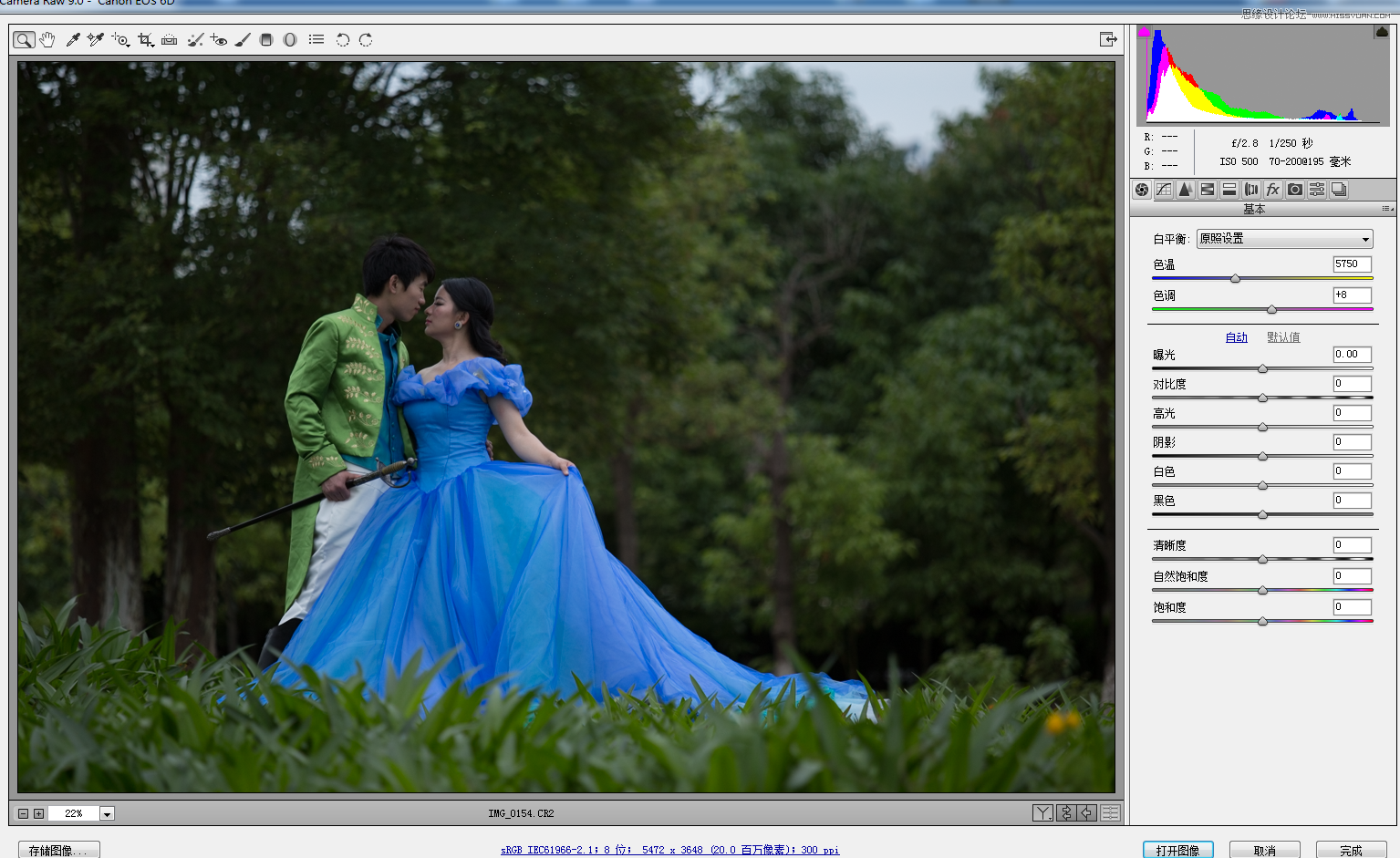 Photoshop调出外景婚片春季清新效果图,PS教程,PS家园网