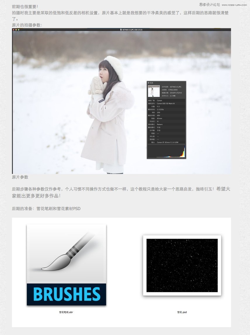 Photoshop给外景人像添加漫天纷飞的大雪效果,PS教程,PS家园网